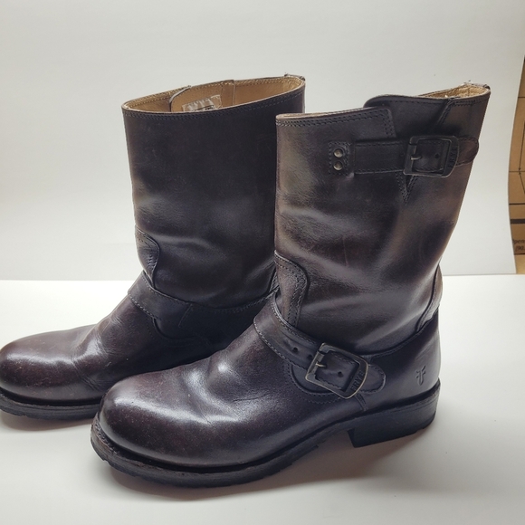 Frye Engineer Boots Mens -  Size 7 - Brown Made in Mexico - Picture 2 of 11